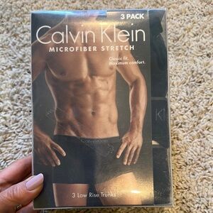 Calvin Klein Men's Black Microfiber Stretch Trunks - 3 Pack
